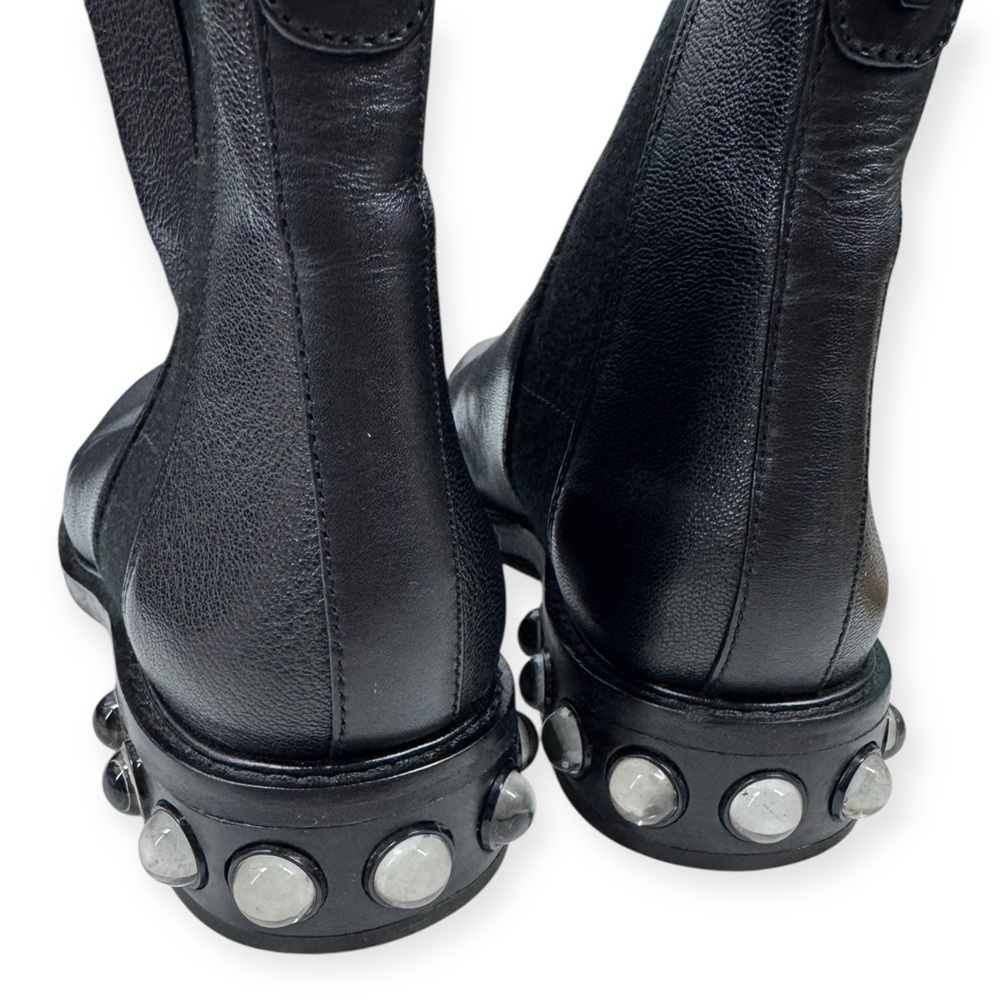 Louis et Cie Anthropologie black pearl heel Lo Cenda ankle boots leather 8